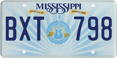 MS license plate BXT798