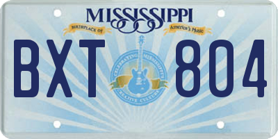 MS license plate BXT804