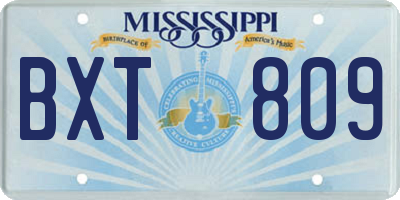 MS license plate BXT809