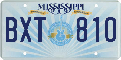 MS license plate BXT810