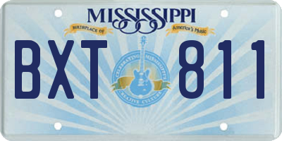 MS license plate BXT811