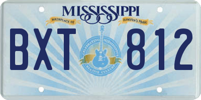 MS license plate BXT812