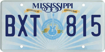 MS license plate BXT815