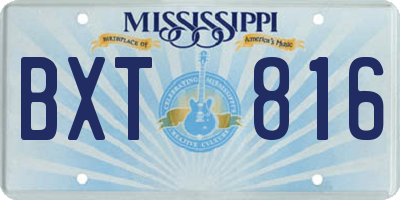MS license plate BXT816