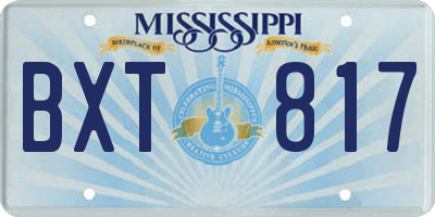 MS license plate BXT817