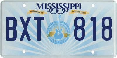 MS license plate BXT818