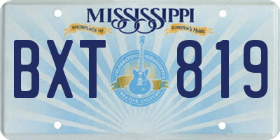 MS license plate BXT819