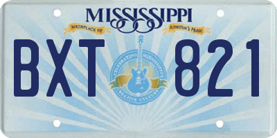 MS license plate BXT821