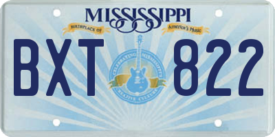 MS license plate BXT822