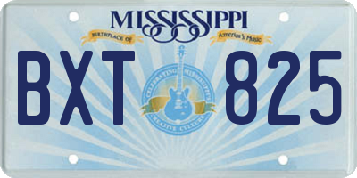 MS license plate BXT825