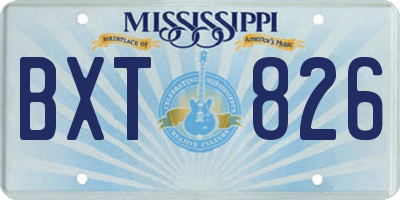MS license plate BXT826