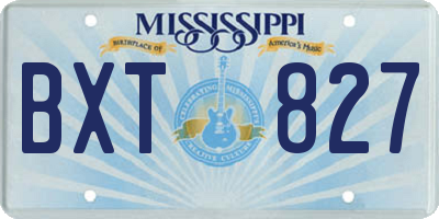 MS license plate BXT827