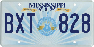 MS license plate BXT828