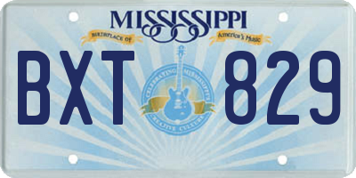 MS license plate BXT829