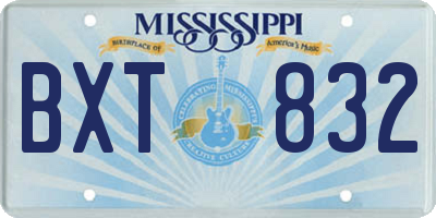 MS license plate BXT832