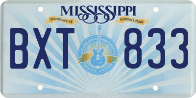 MS license plate BXT833