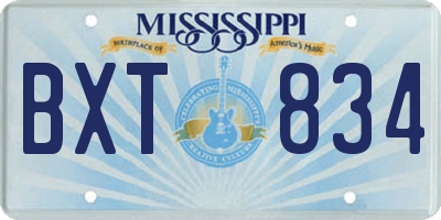 MS license plate BXT834