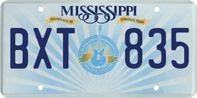 MS license plate BXT835