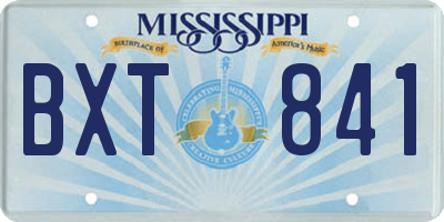 MS license plate BXT841