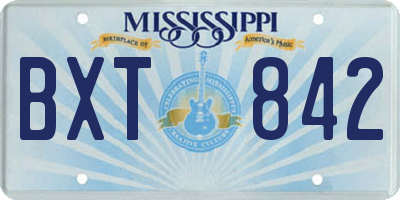 MS license plate BXT842