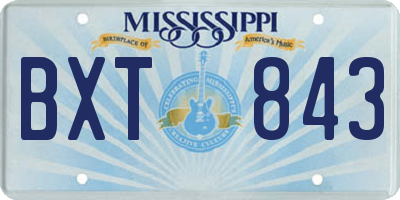 MS license plate BXT843