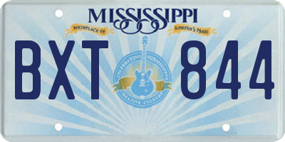 MS license plate BXT844