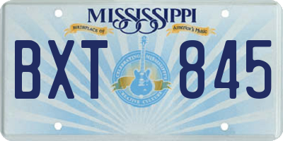 MS license plate BXT845