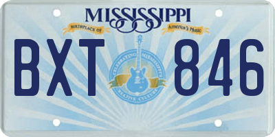 MS license plate BXT846