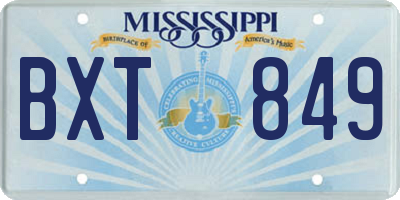 MS license plate BXT849