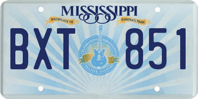 MS license plate BXT851
