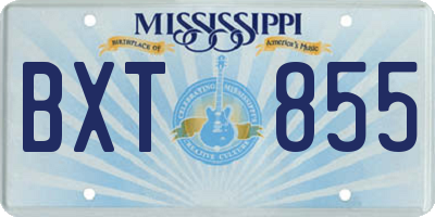 MS license plate BXT855