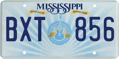 MS license plate BXT856