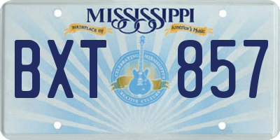 MS license plate BXT857
