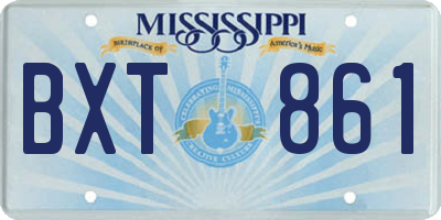 MS license plate BXT861