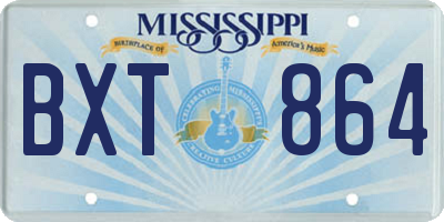 MS license plate BXT864