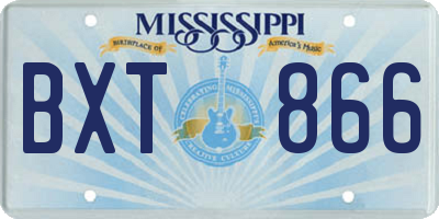 MS license plate BXT866