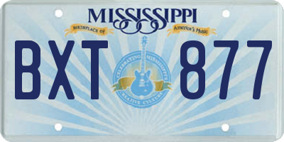 MS license plate BXT877