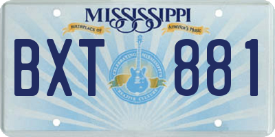 MS license plate BXT881