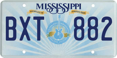 MS license plate BXT882