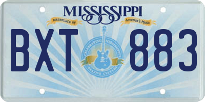 MS license plate BXT883