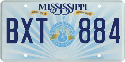 MS license plate BXT884