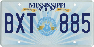 MS license plate BXT885