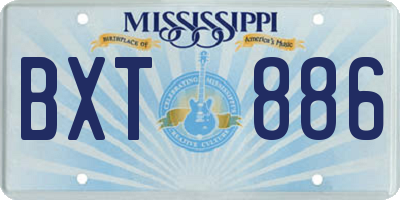 MS license plate BXT886