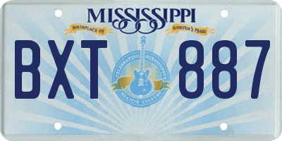 MS license plate BXT887