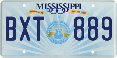 MS license plate BXT889