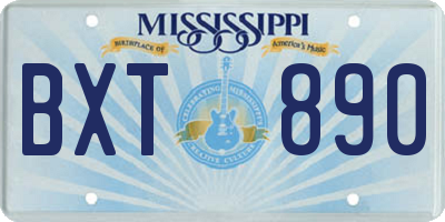MS license plate BXT890