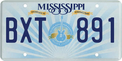 MS license plate BXT891