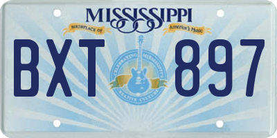 MS license plate BXT897