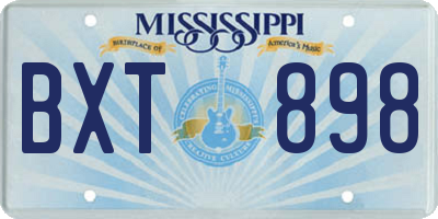 MS license plate BXT898