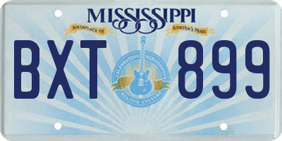MS license plate BXT899